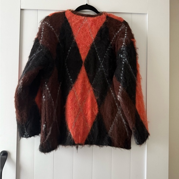 Zara Women's Bold Orange and Black Cardigan - Picture 3 of 8